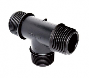 PP 1 ¼" x 1 ¼" x 1 ¼" T-Stück 90° mit AG